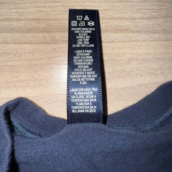 Skims Cotton Jersey Long Sleeve Navy Blue Fitted T-Shirt Women's Medium M - Picture 6 of 8